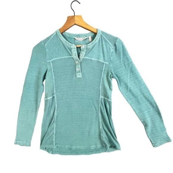 SOFT SURROUNDINGS WOMENS HENLY STYLE BLOUSE TURQUOISE SIZE XS - Picture 11 of 11